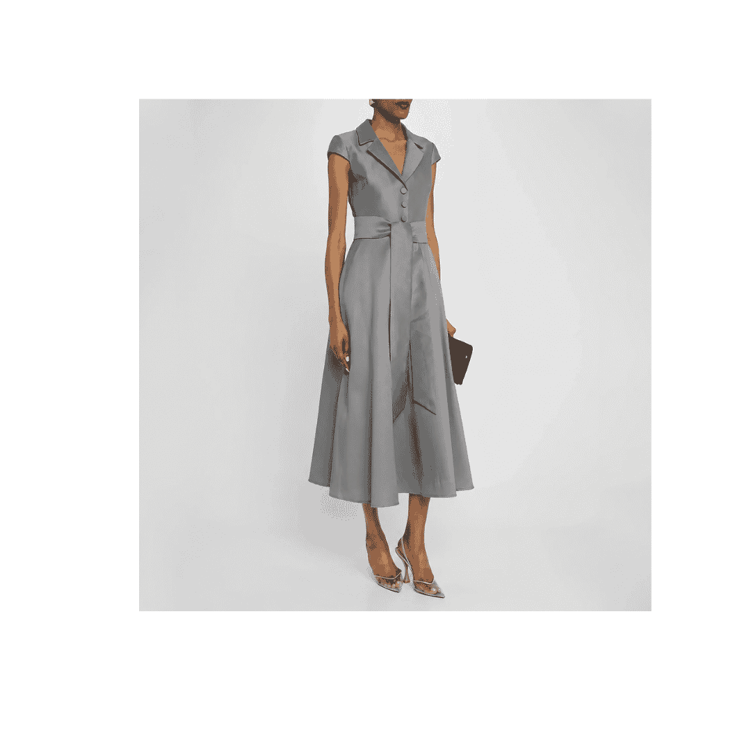 V-Neck Satin A-Line Tea-Length Cocktail Dress