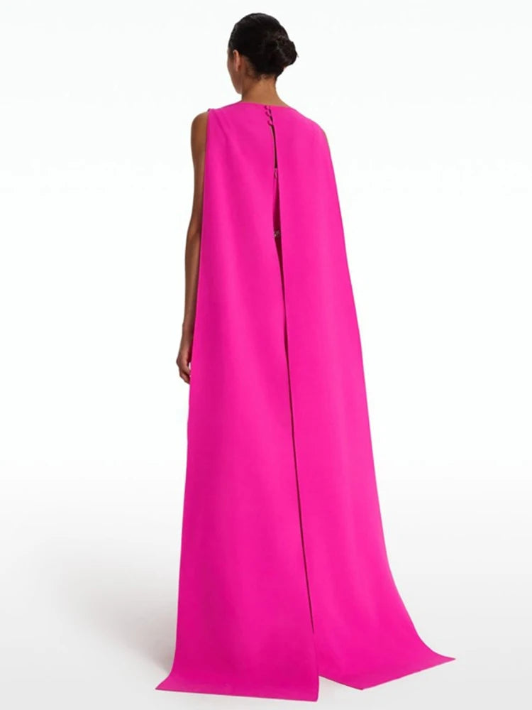 Custom Women's Evening Dress – Boat Collar, Diamond-Embellished, High Waist, Slim Fit with Trailing Design