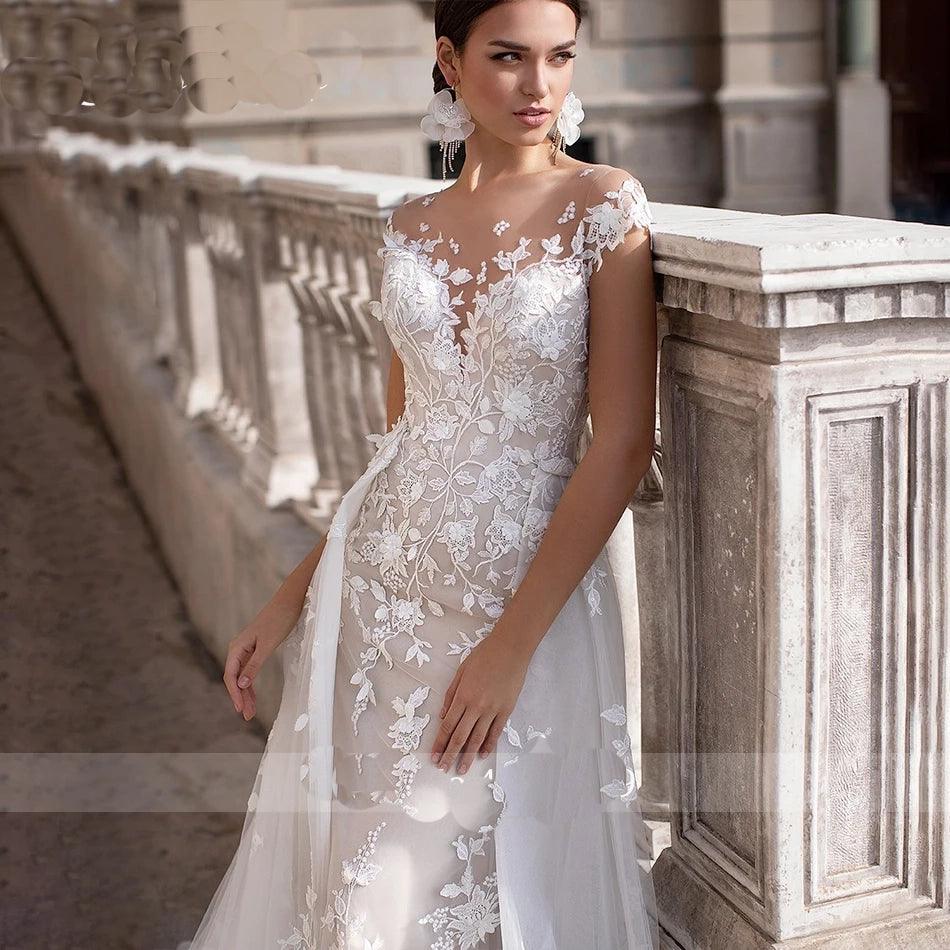 Custom Made Detachable Mermaid Wedding Dress – Sweetheart Neckline