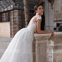 Detachable Mermaid Wedding Dress - Romantic Sweetheart Appliques, Short Sleeve, Backless Bridal Gown