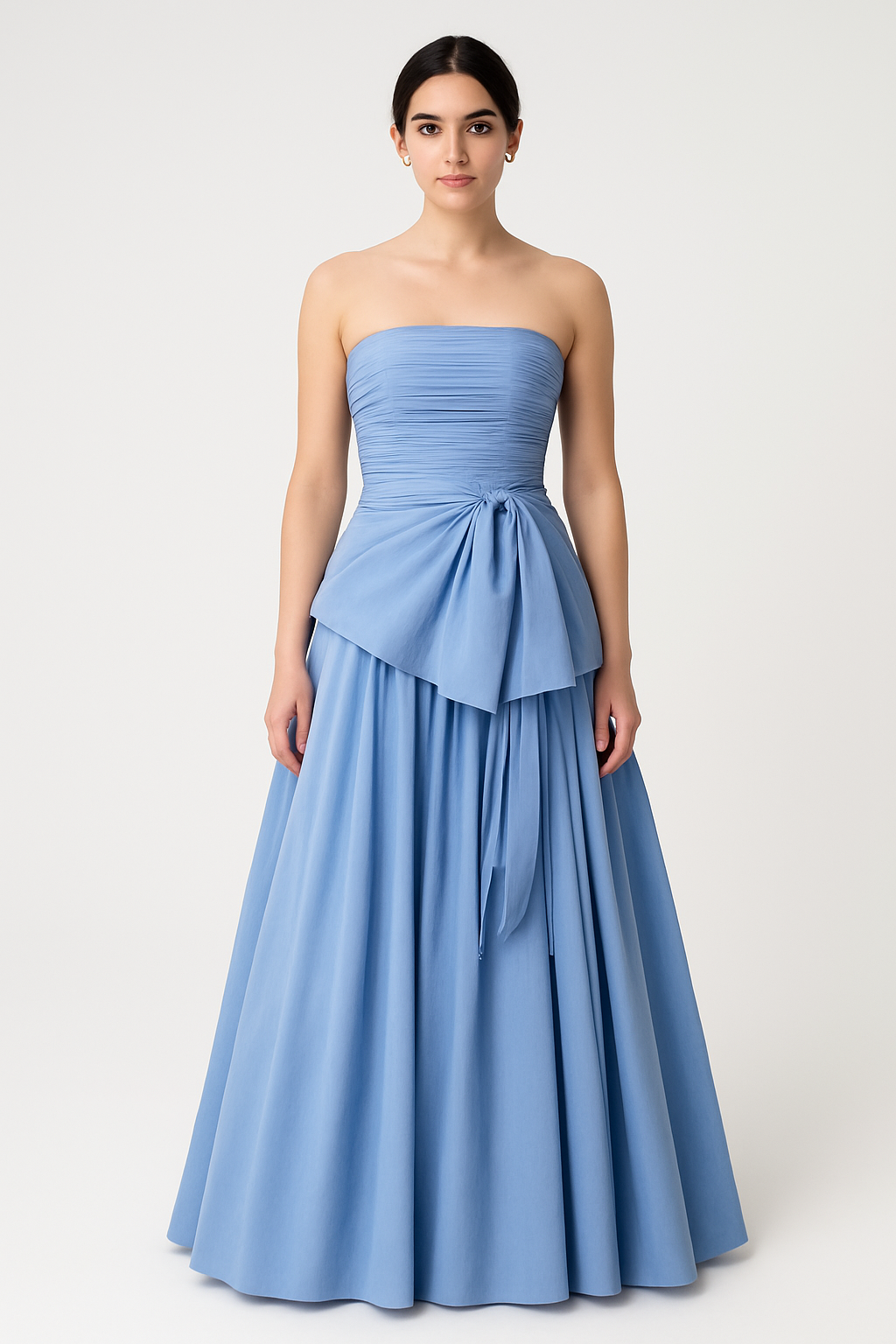 Dubai Luxury A-Line Evening Dress – Strapless, Floor-Length with Bow, Sleeveless Prom & Party Gown for Women - HER SHOP
