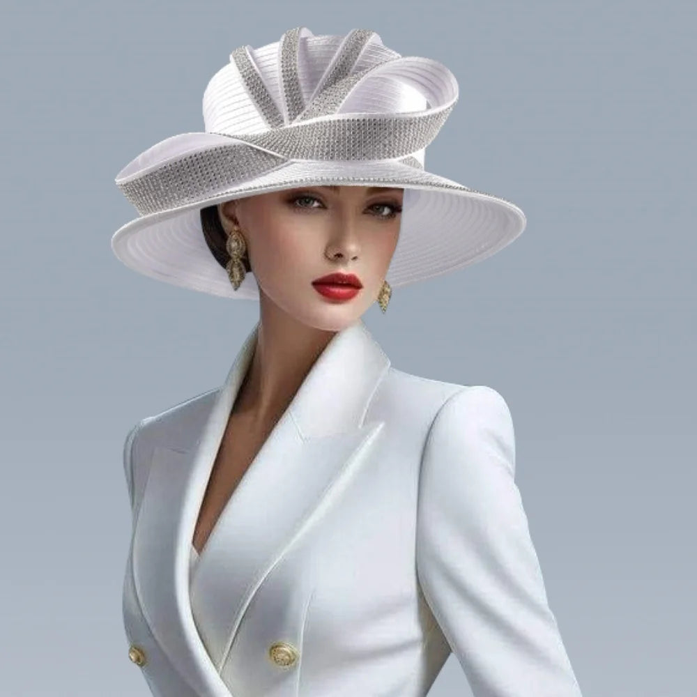 Elegant White Fascinator Hat Versatile Formal Headpiece with Satin & HER SHOP Elegant White Fascinator Hat Versatile Formal Headpiece with Satin & HER SHOP