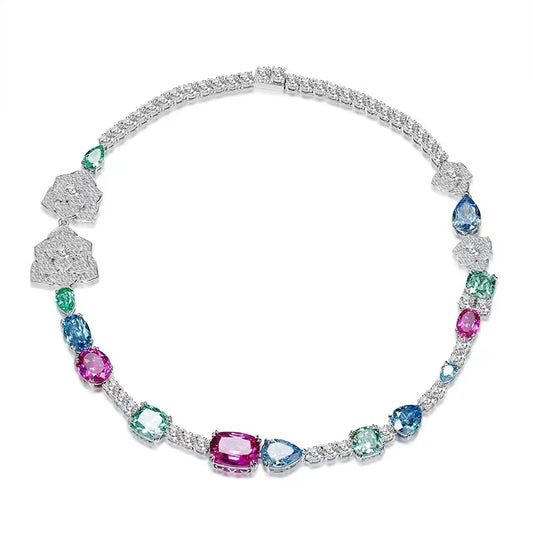 Fancy Color Zirconia Necklace – 925 Sterling Silver | Elegant Fine Jewelry for Women  Product Description: - HER SHOP