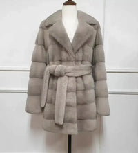 Fancy Warm Mink Fur Coat for Women