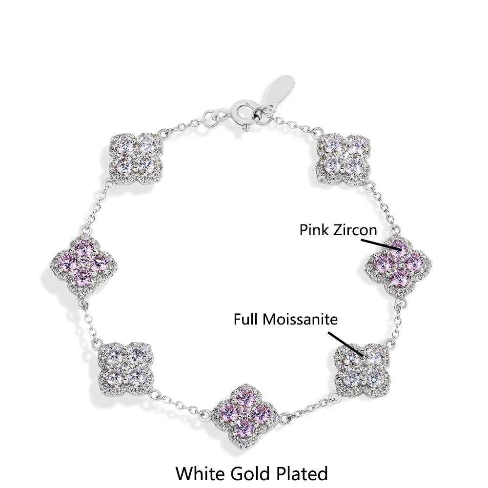 Full Moissanite Diamond Bracelet for Women, DVVS1 Clarity, 925 Sterling Silver, Gold-Plated – Elegant Engagement, Wedding, and Lucky Jewelry Gift