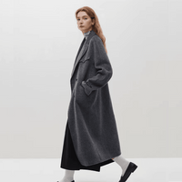 Winter Melody Double-Sided Wool Long Coat for Women – Commuter Style, High-Quality 100% Wool, Solid Color