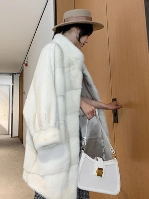 2024 New Arrival: Women's High-Quality Natural Mink Fur Coat – Thick, Warm, and Oversized Winter Jacket