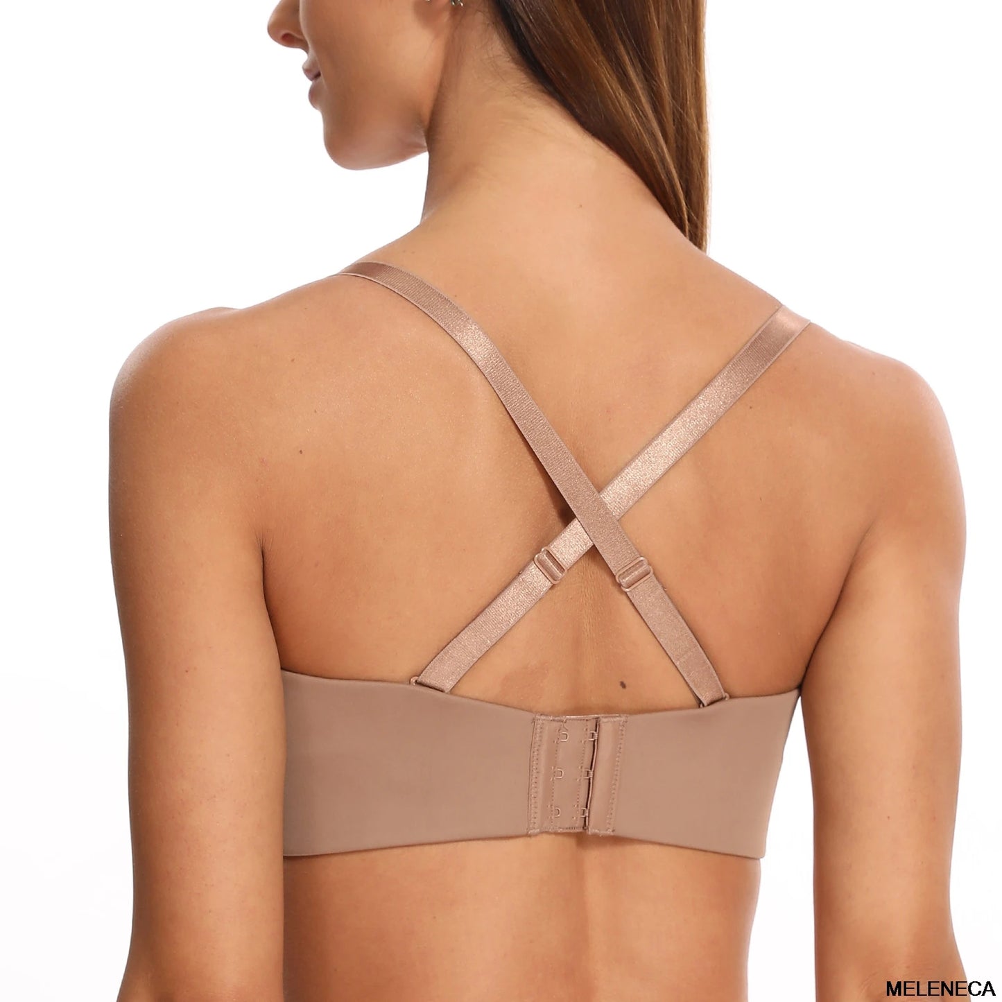 MELENECA Women's Multiway Strapless Bra for Bigger Breast Underwire Unlined Seemless Minimizer Effect