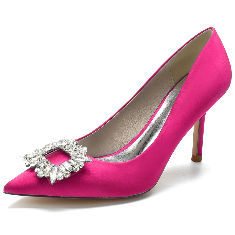 Elegant Crystal Brooch High Heels for Party, Prom, and Wedding