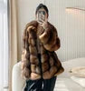 Women’s Original High End Russian Sable Fur Coat with Lapel Collar – Luxury Starrysky-Inspired Mink-Style Fur, Loose & Versatile Design