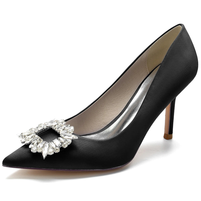 Elegant Crystal Brooch High Heels for Party, Prom, and Wedding