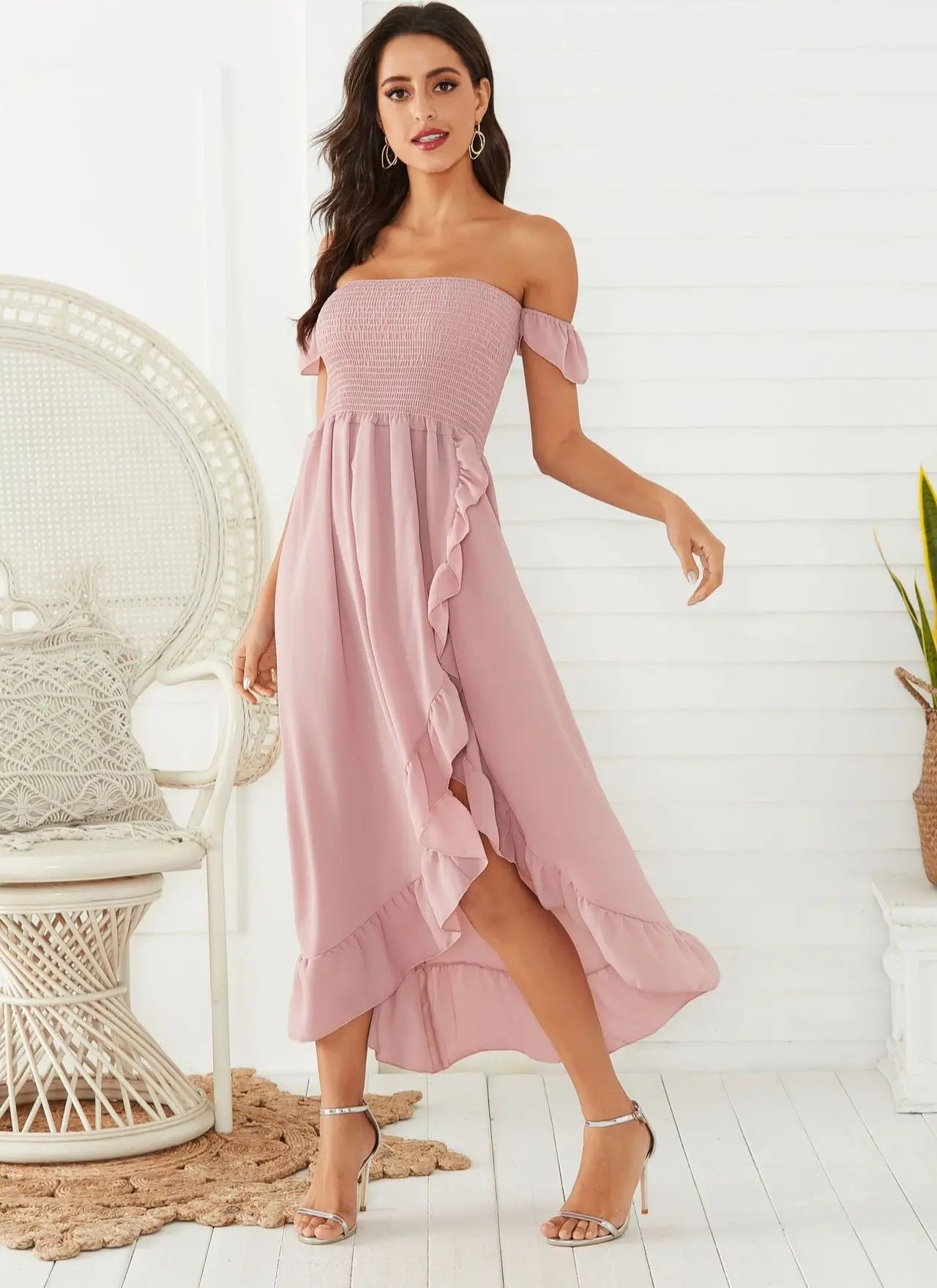 Mom and Daughter Matching Floral Patchwork Dress Set – Summer Beach Maxi Dress with Baby Romper