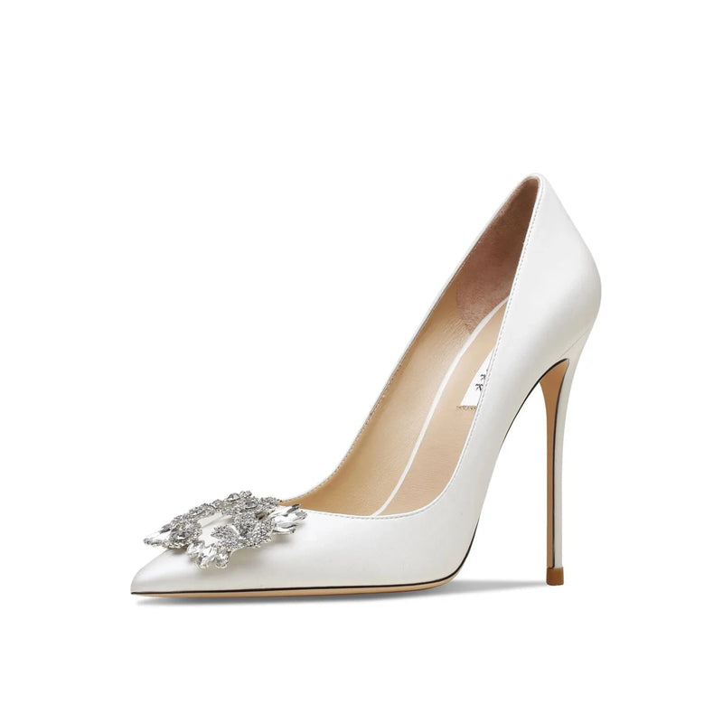 Her Shop Luxury Pointed-Toe Rhinestone Wedding Shoes for women