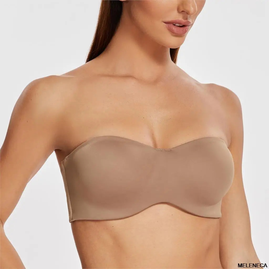 MELENECA Women's Multiway Strapless Bra for Bigger Breast Underwire Unlined Seemless Minimizer Effect