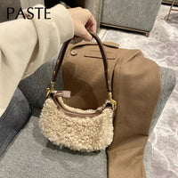 High-Quality Fashion Winter Plush Wool Fur Leather Women’s Shoulder Bag