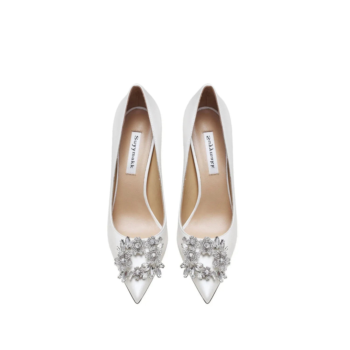 Her Shop Luxury Pointed-Toe Rhinestone Wedding Shoes for women