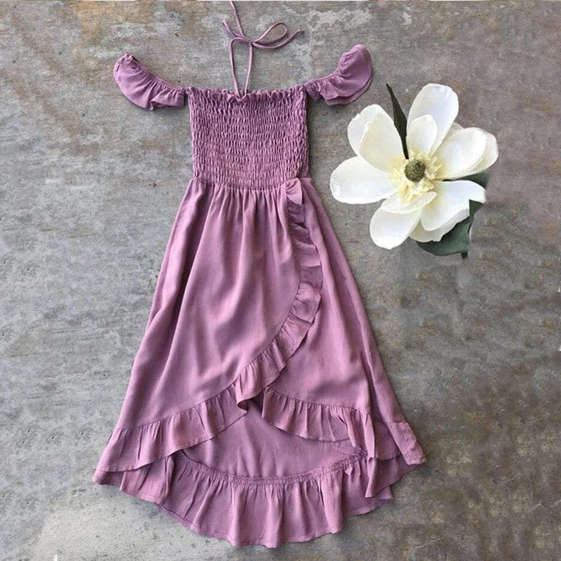 Mom and Daughter Matching Floral Patchwork Dress Set – Summer Beach Maxi Dress with Baby Romper