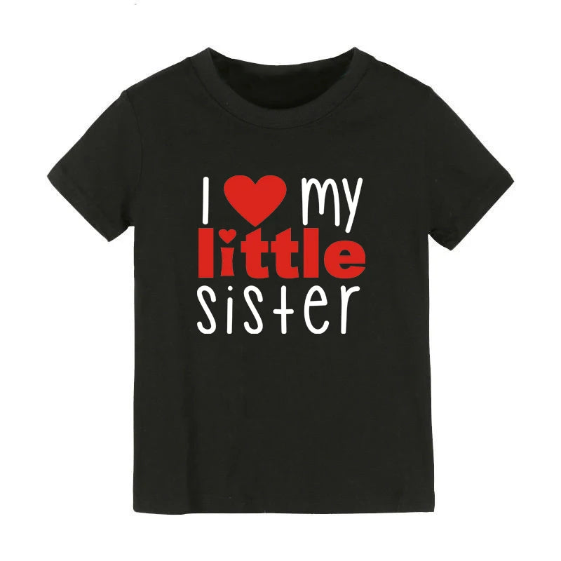 1PC Matching T Shirts Sibling Sisters Brother T-shirt I Love My Big Sister Family Clothing Kids Boys Clothes Baby Bodysuits