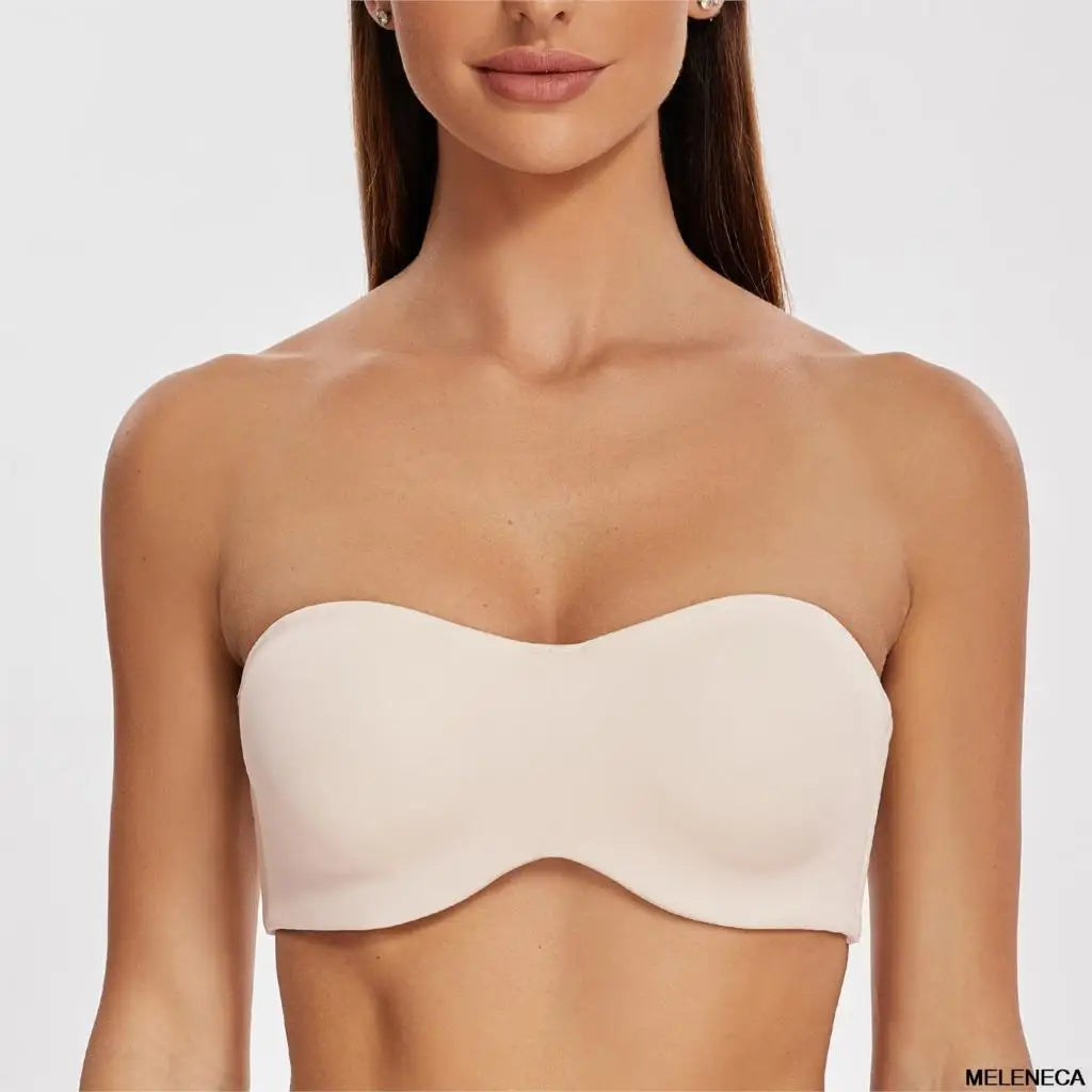 MELENECA Women's Multiway Strapless Bra for Bigger Breast Underwire Unlined Seemless Minimizer Effect