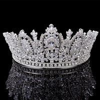 Classic Princess Crown – Elegant Wedding Bridal Tiara for Women, Zircon Hair Jewelry Corona Princesa