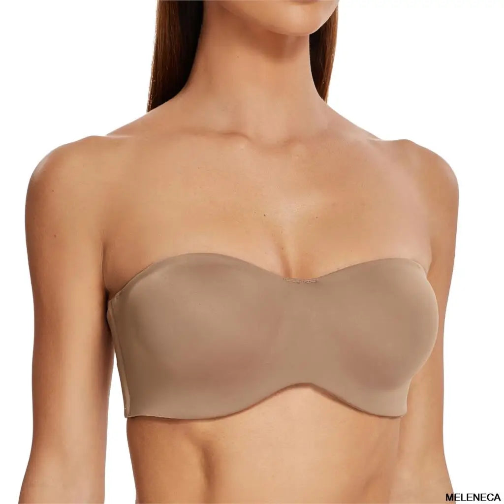 MELENECA Women's Multiway Strapless Bra for Bigger Breast Underwire Unlined Seemless Minimizer Effect