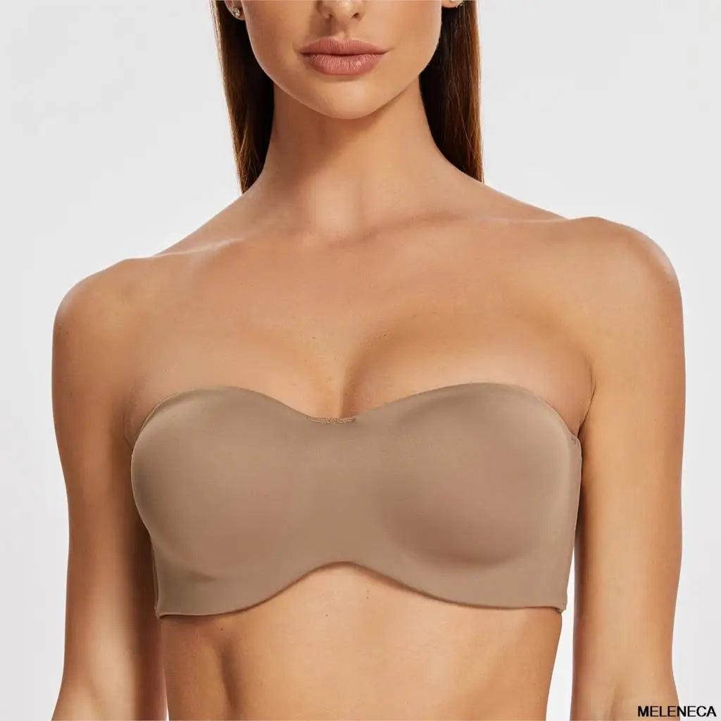 MELENECA Women's Multiway Strapless Bra for Bigger Breast Underwire Unlined Seemless Minimizer Effect