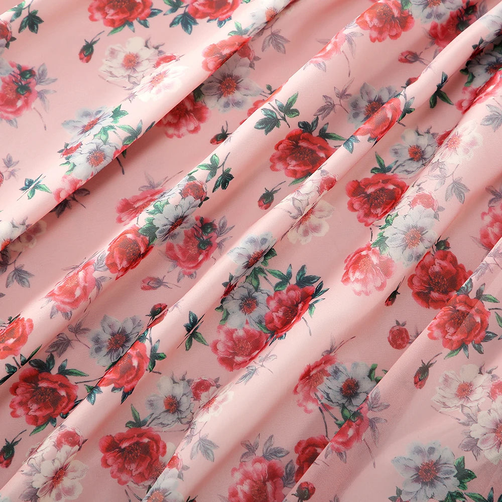 New Years Summer Family Matching Outfits Mother Daughter Dresses For Women Girls Casual Costume Mom Kids Parent-child Clothes