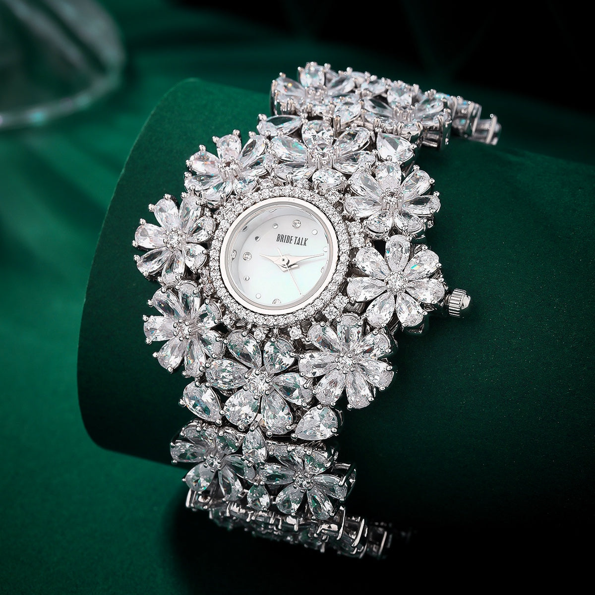 Women's 19cm Full Crystal Watch – AAA Cubic Zirconia, Japan Movement, Waterproof Wedding & Party Jewelry - HER SHOP