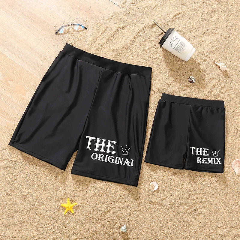 Family Matching Floral Swimwear – Mommy & Me Swimsuits and Men’s Boy Swim Trunks for Beach Holidays