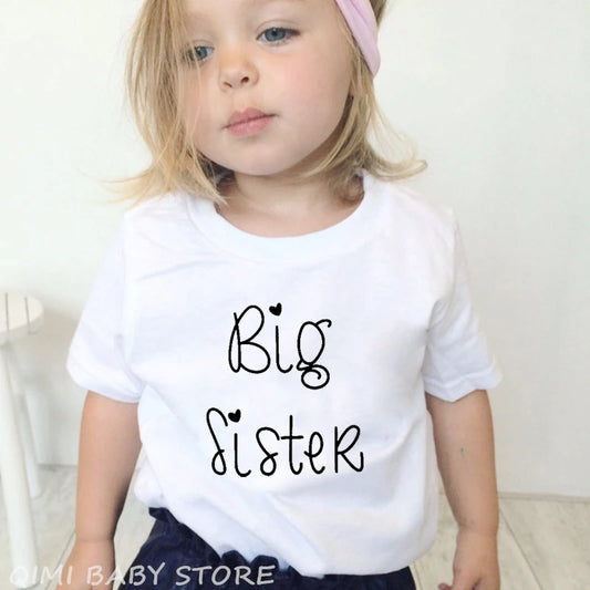 Hot Wholesale Cotton Little Brother Romper Big Sister Tshirt Family Matching Clothes Infant Baby Boys Girls Short Sleeve Outfit - HER SHOP