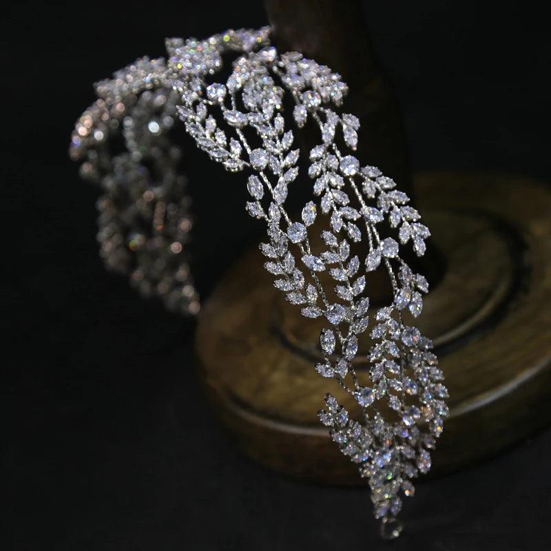 Irregular Zircon Wedding Hairband – Crystal Crown Bridal Hair Jewelry for Evening & Weddings