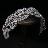 Irregular Zircon Wedding Hairband – Crystal Crown Bridal Hair Jewelry for Evening & Weddings