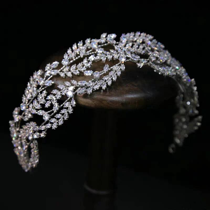 Irregular Zircon Wedding Hairband – Crystal Crown Bridal Hair Jewelry for Evening & Weddings