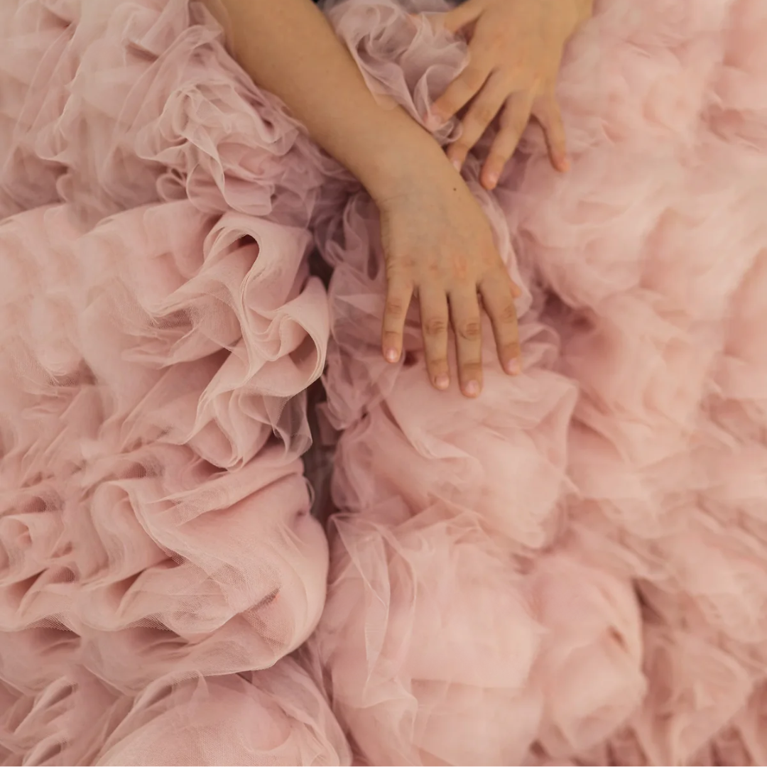 Luxury Ball Flower Girl Dress – High Neck Floor-Length Princess Gown for Wedding & Birthday Parties (Customized)