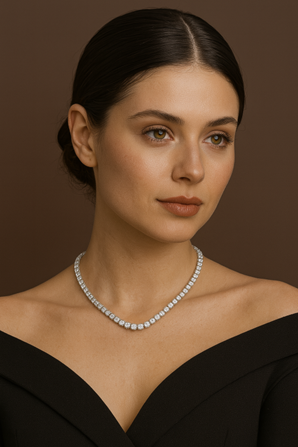 Luxury Moissanite Tennis Necklace S925 Sterling Silver, GRA Certified, Unisex Hip-Hop Chain, Fine Jewelry Gift for Women