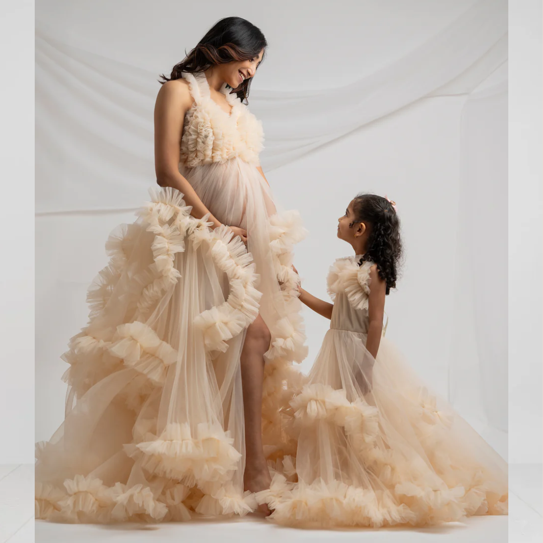 Tiered Ruffle Mommy and Me Dresses for Photoshoots - HER SHOP