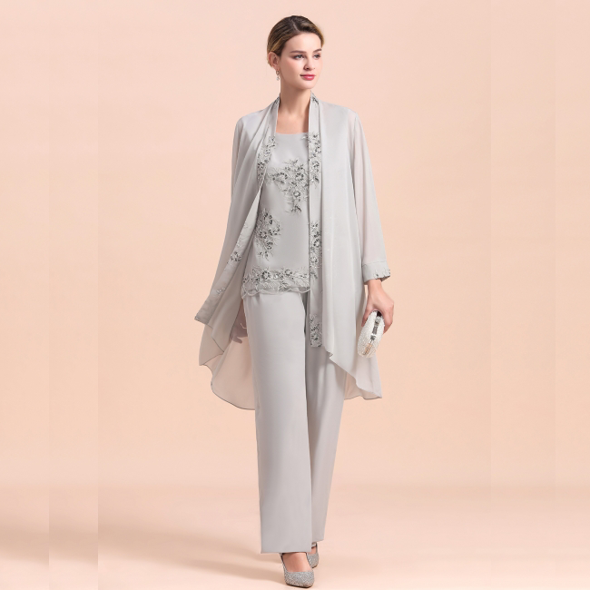 Elegant Chiffon Jumpsuit for Mother of Bride & Weddings