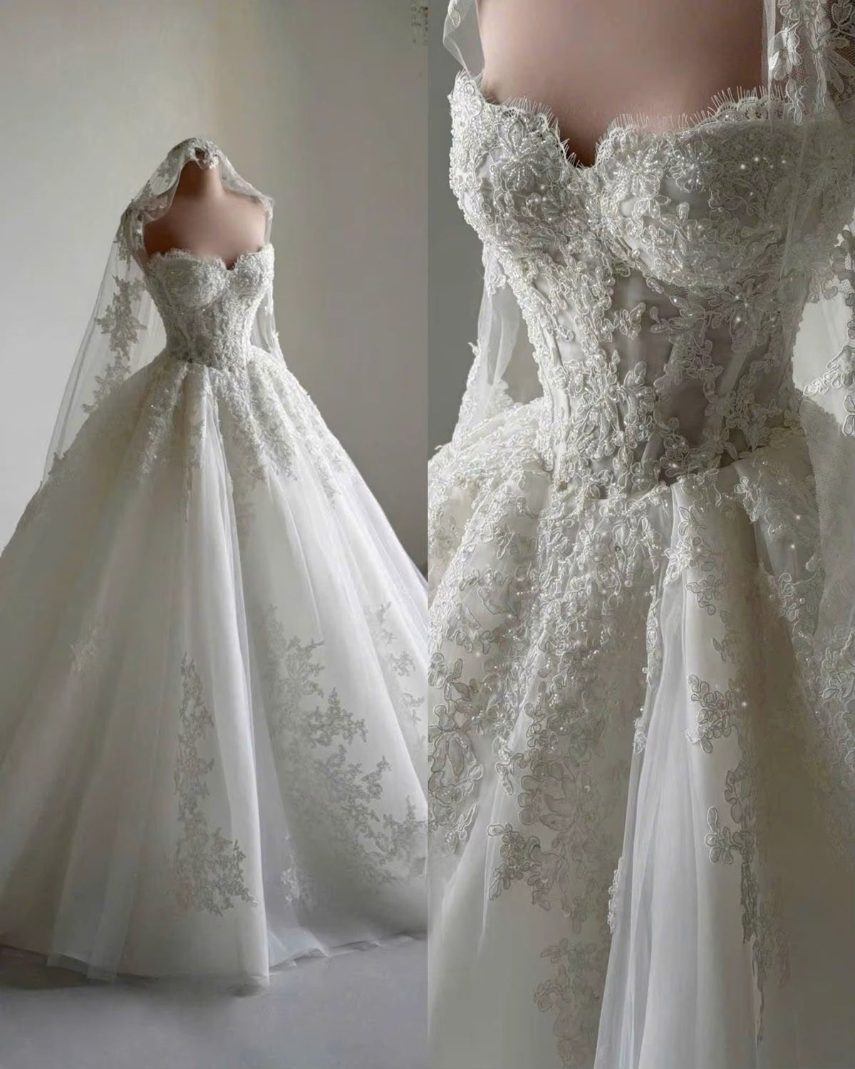 Vestido De Novia Princesa Lace Wedding Dress Mangas Desmontables Corset Vestidos 2025 Alta Calidad Bespoke Elegante Woman Noiva