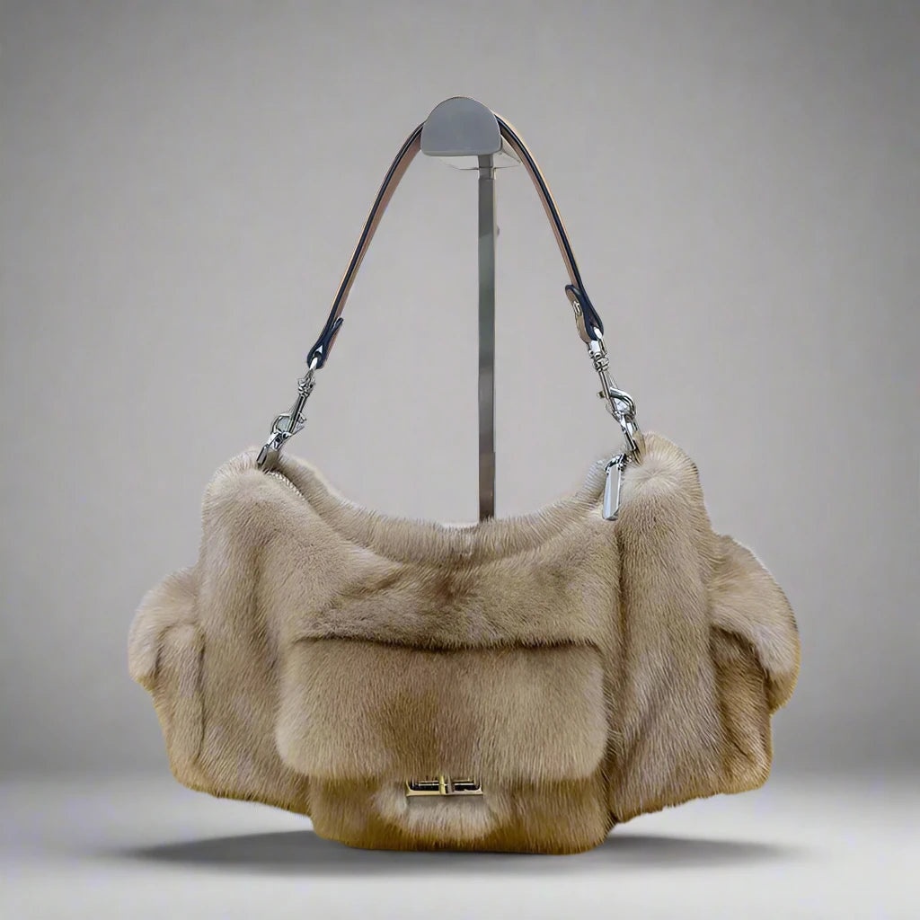 Pure Imported Mink Hair Designer Crossbody Luxury Real Fur Handbag for Women - HER SHOP