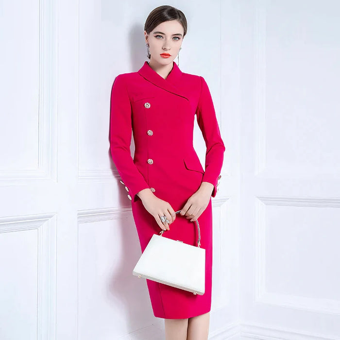 Autumn/Winter Celebrity Suit Dress: Sleek, High-End Formal Wear for Women