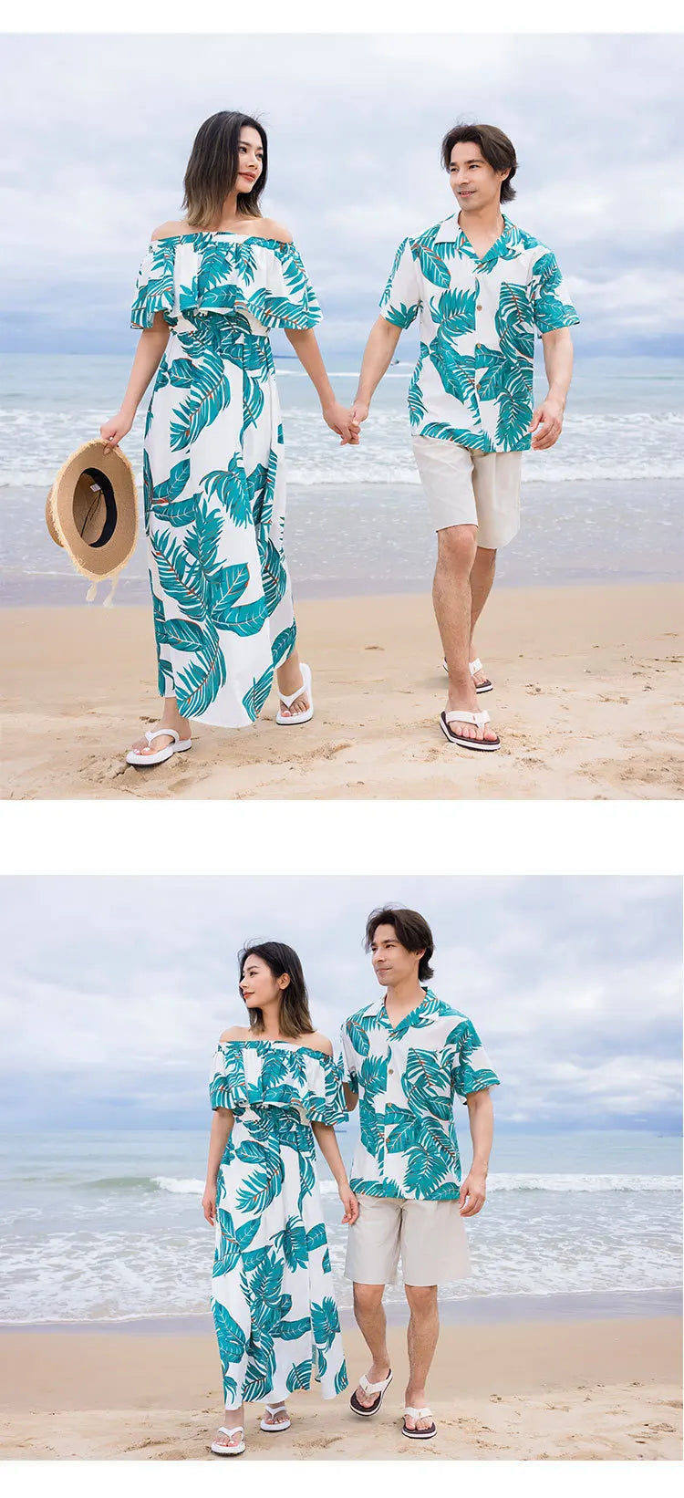 Beach Ware Clothes for Family Shirts Set Vacation Long Mother and Daughter Blue Dress for The Sea Resorts Look Father Son Outfit