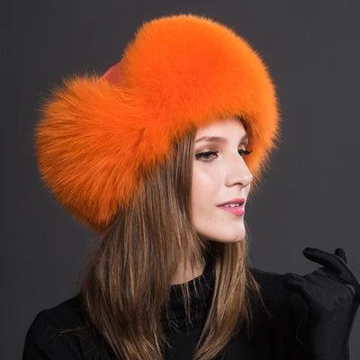Beautiful Women's Natural Raccoon or Fox Fur Ushanka Hat