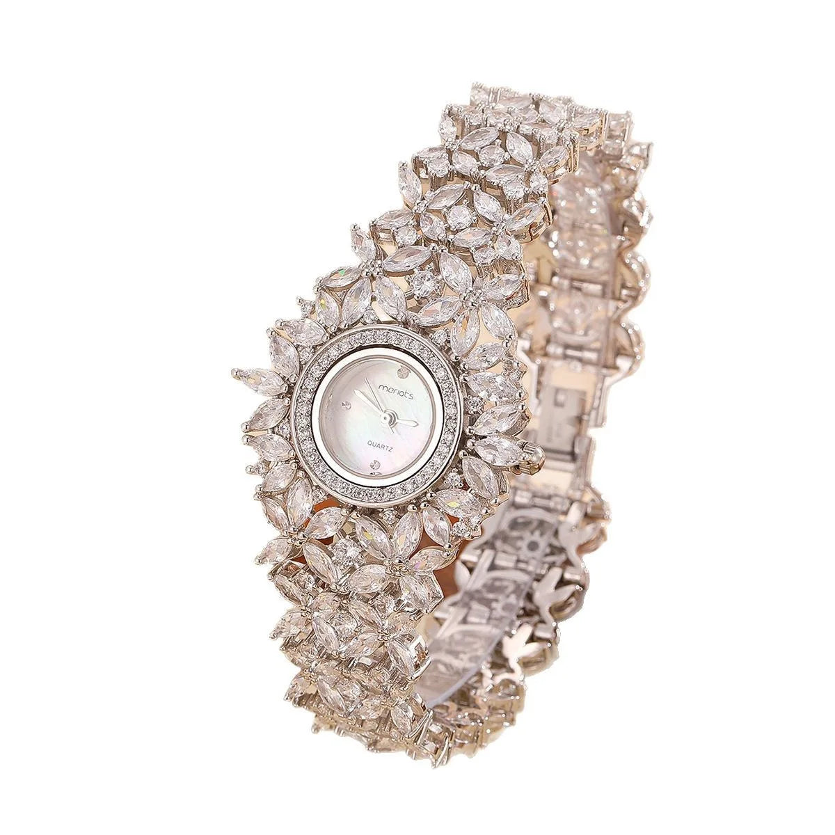 EYER Luxury Hot Fashion Full Zircon Crystal Geometric Bracelet Watch For Women Wedding Party Daily Jewelry Watch Accessories