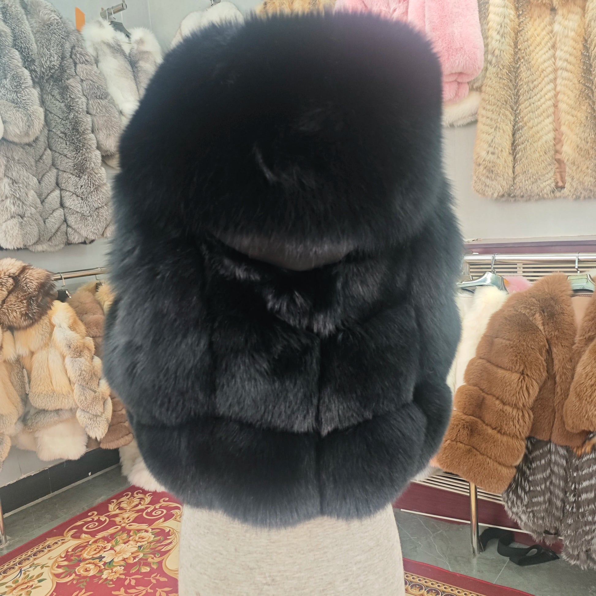 Real Fox Fur Vest Women's Genuine Silver Fox Short Jacket Sleeveless Hooded Fashion Casual Coats