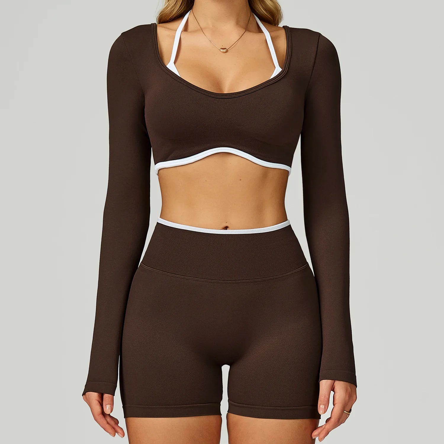 Seamless Yoga Set 2PCS Gym Workout Clothes Women Tracksuit Push Up Bra High Waist Leggings Fitness Top Sportswear Sports Suits