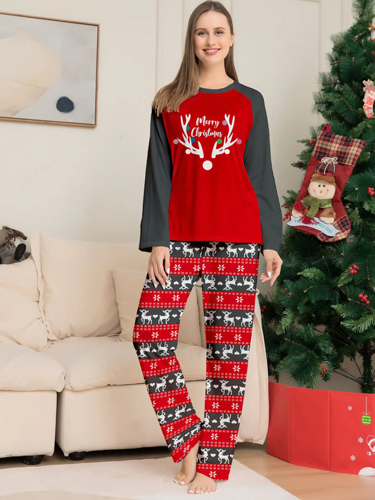 Merry Christmas Print Family Matching Pajamas Set Adults Kids Full Sleeve 2 Pieces Suit Baby Romper Sleepwear Xmas Look Pyjamas - HER SHOP
