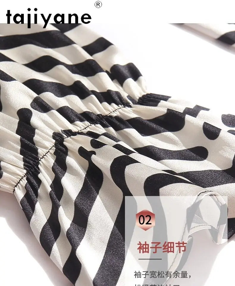 95% Mulberry Silk Striped Blouse – Women’s Elegant Pullover Shirt