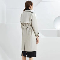 2024 Women's Classic Slim Double-Breasted Belted Trench Coat – High-End, Long Casual Office Windbreaker