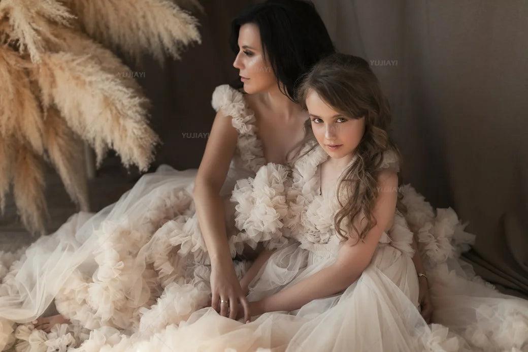 Mommy and Me Tiered Ruffle Dresses for Photoshoots HER SHOP Mommy and Me Tiered Ruffle Dresses for Photoshoots HER SHOP