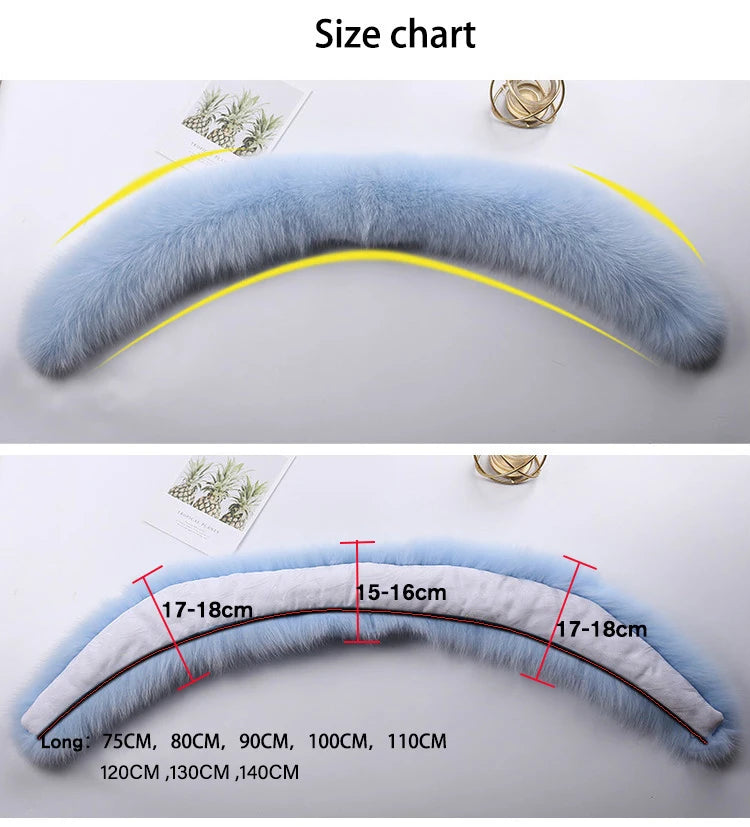 Luxury 100% Natural Fox Fur Scarf & Cuff Set for Women – Authentic Winter Fox Fur Collar, Ultra-Warm Neck Warmer